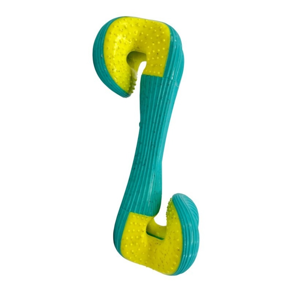 KONG Rerun Whoosh Bone Dog‎ Toy M/L Treat Holding Fetch Teal Yellow PRW12